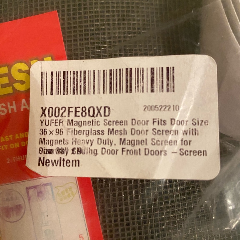 Magnetic Door Screen for Single door fits 36 x 96. Fiberglass Mesh Door Screen - Picture 6 of 7
